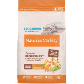 NATURES VARIETY DOG HEALTHY GRAIN PUPPY MEDIUM/MAXI 10 KG - viedējo/lielo šķirņu kucēniem