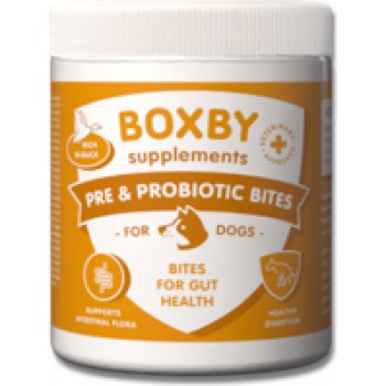 BOXBY PRE & PROBIOTIC BITES 240g - papildbarības suņiem, veicina gremošanu un zarnu trakta veselību
