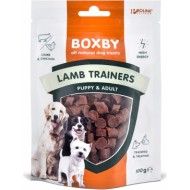BOXBY LAMB TRAINERS PUPPY & ADULT 100g - papildbarība kucēniem no 3 mēn.un pieaugušiem suņiem, ar jēra un vistas gaļu.