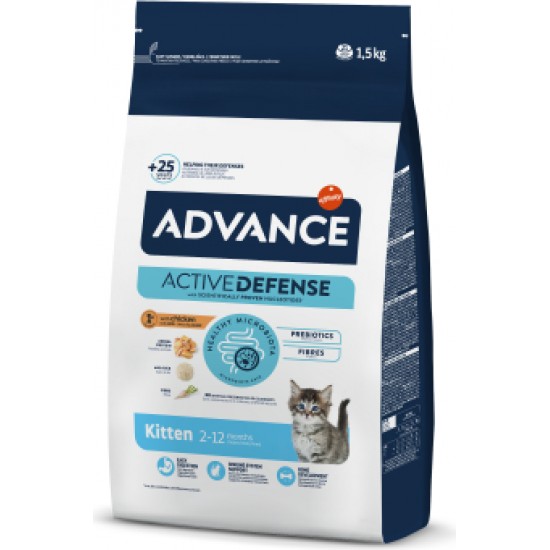 ADVANCE CAT KITTEN 1.5 KG - КAĶĒNIEM NO 2 LĪDZ 12 MENEŠIEM (VISTA UN RĪSI)