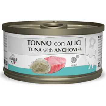 Marpet Chef 80gr Cat Tuna with Anchovies - konservi pieaugušiem kaķiem, ar tunci un anšoviem.