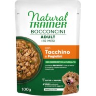 NATURAL TRAINER WET DOG S&T CHUNKS TURKEY 100 G - mitrā pilnvērtīga barība mazo šķirņu suņiem, tītara gaļas gabaliņi mercē. (24gb)