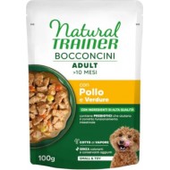 NATURAL TRAINER WET DOG S&T CHUNKS CHICKEN 100 G - mitrā pilnvērtīga barība mazo šķirņu suņiem, vistas gaļas gabaliņi mercē. (24gb)