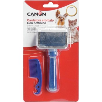 Camon Mīksta pavilnas metāla suka suņiem un kaķiem 8,5x4,5x12,5 cm