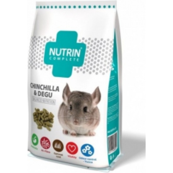 NUTRIN Complete - Chinchilla & Degu 400gr - PILNVĒRTĪGA EKSTRUDĒTA BARĪBA ŠINŠILĀM UN DEGU