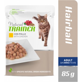 NT HAIRBALL CHICKEN BUSTA 85G - KONSERVI AR VISTU SPALVU IZVADĪŠANAI PIEAUGUŠIEM KAĶIEM (12gb)
