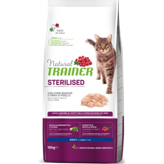 NT STERILISED ADULT WHITE MEATS&PEA 10KG - SAUSĀ BARĪBA AR BALTO GAĻU UN ZIRNĪŠIEM PIEAUGUŠIEM STERILIZĒTIEM KAĶIEM