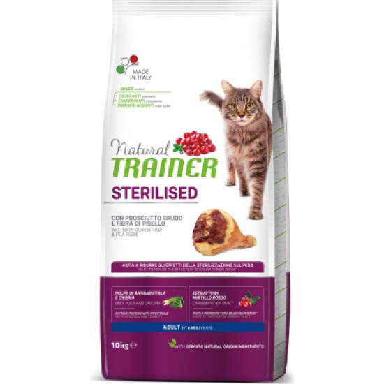 NT STERILISED ADULT DRY-CURED HAM&PEA 10KG - SAUSĀ BARĪBA AR ŽĀVĒTU ŠĶIŅĶI UN ZIRNĪŠIEM PIEAUGUŠIEM STERILIZĒTIEM KAĶIEM