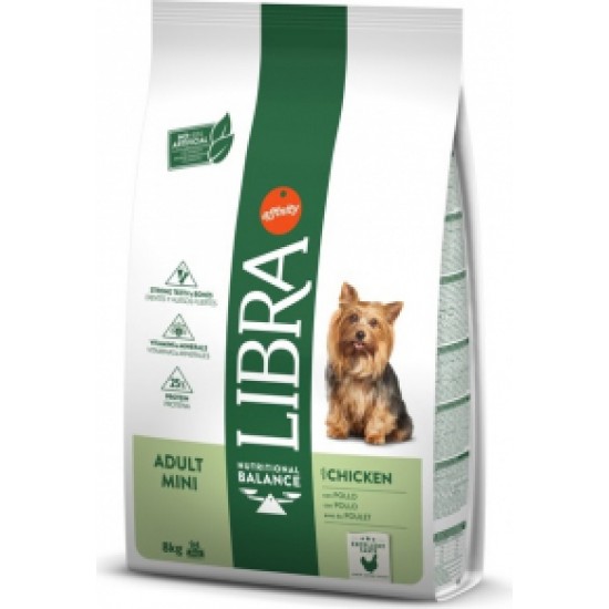 LIBRA DOG ADULT MINI CHICKEN 8KG - VISU ŠĶIRŅU SUŅIEM (VISTA)