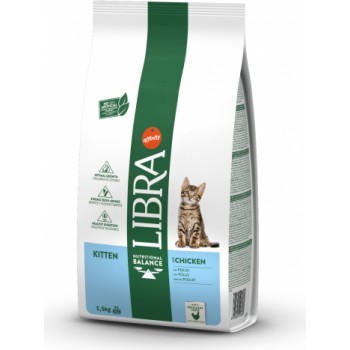 LIBRA CAT KITTEN 1,5KG - КAĶĒNIEM NO 2 LĪDZ 12 MENEŠIEM (VISTA UN RĪSI)
