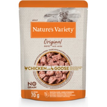 Nature's Variety Cat Original Chicken with Goose 70g - Konservi ar vistu un zoss gaļu pieaugušiem kaķiem (12gb)