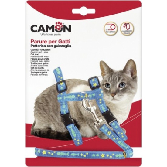 Camon Kaķu pavada - iemaukti Cat 10x1200mm