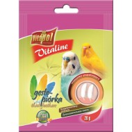 VITALINE Thick feathers supplementary mixture for budgie 20g - Vitapol Vitaline papildbarība viļņainajiem papagaiļiem spalvu uzlabošanai.