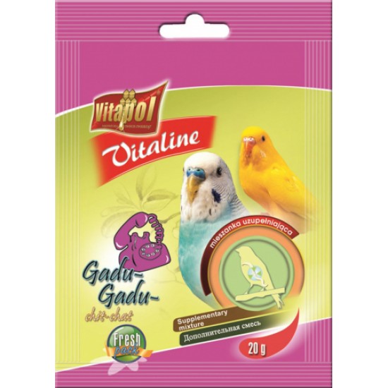 VITALINE Chit-Chat supplementary mixture for budgie 20g - Vitapol Vitaline papildbarība ar vitamīniem viļņainajiem papagaiļiem