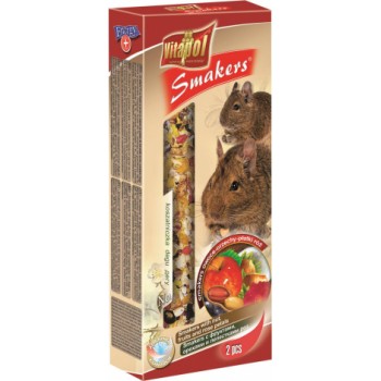 STANDARD Smakers with nuts, fruits and rose petals for degu 2pcs 90g - Vitapol nūjiņas ar augļiem, riekstiem un rožu ziedlapiņām degu pelēm.
