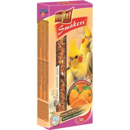 STANDARD Smakers orange for cockatiel 2pcs 90g - Vitapol nūjiņas ar apelsīnu vidējiem papagaiļiem.