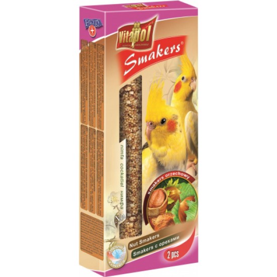 STANDARD Smakers nut for cockatiel 2pcs 90g - Vitapol Nūjiņas ar riekstiem vidējiem papagaiļiem.