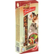 STANDARD Smakers 3in1 for rodents and rabbit 3pcs 135g - Vitapol nūjiņas 3x1 ar augļiem,dārzeņiem un ceratoniju augļiem