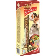 STANDARD Smakers 3in1 for rodens and rabbit 3pcs 135g - Vitapol nūjiņas 3in1 ar meža ogām, riekstiem/popkornu.
