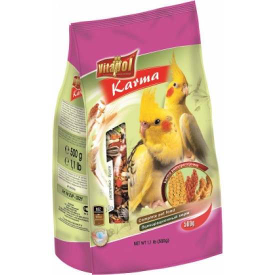 Vitapol STANDARD foil complete food for cockatiel 500g - pilnvērtīga barība vidējiem papagaiļiem.