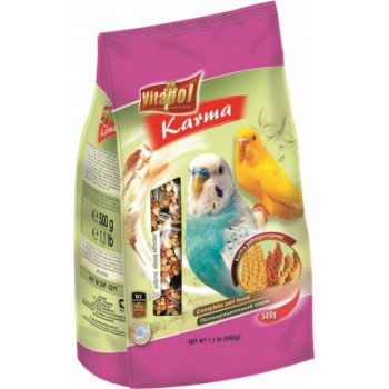 Vitapol STANDARD foil complete food for budgie 500g - pilnvērtīga barība viļņainajiem papagaiļiem.