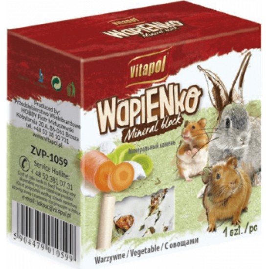 MINERAL BLOCK vegetable for rodents and rabbit 1pc 40g - Vitapol minerālu akmens ar dārzeņiem