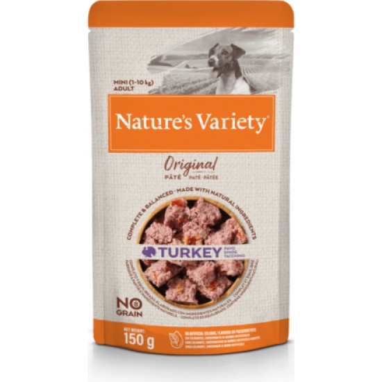 Konservi Nature's Variety Dog Original Mini Turkey 0.150 kg - Konservi ar tītaru pieaugušiem suņiem (8gb)