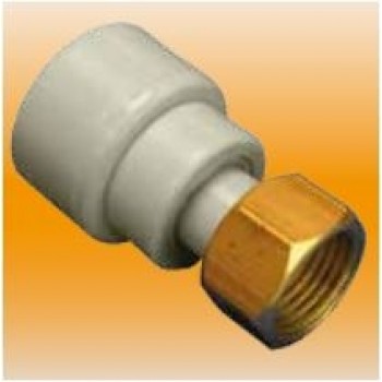 PPR pāreja ar metāla slīduzgriezni d16x1/2"F, pelēka