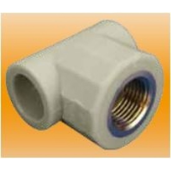 PPR trejgabals d25x1/2"F, pelēks