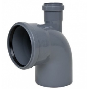 Likums DN110/90°,atzars DN50 90°, PP, pelēks