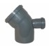 Likums DN110/45°,atzars DN50 135°, PP, pelēks