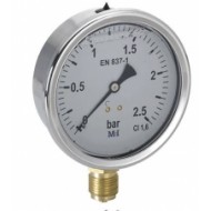 Manometrs ar glicerīnu D100, -1+1,5bar, 1/2", CL1.6, vertikāls