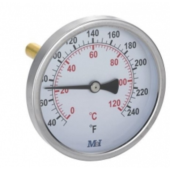 Termometrs D100,0-120°C,1/2",L=50mm, horizontāls