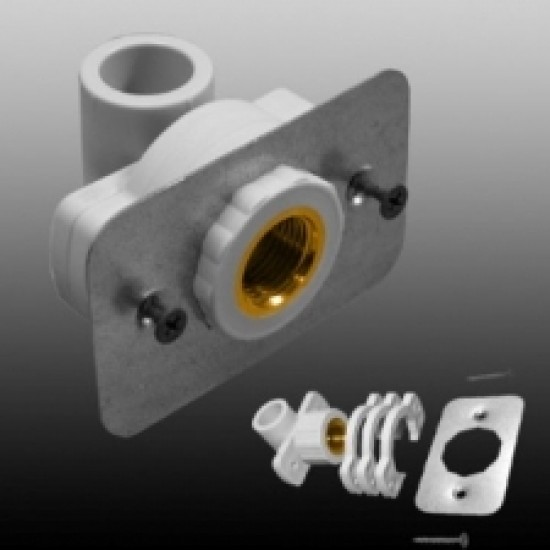 PPR līkums montāžai ģipškartonā 20x1/2"F, pelēks