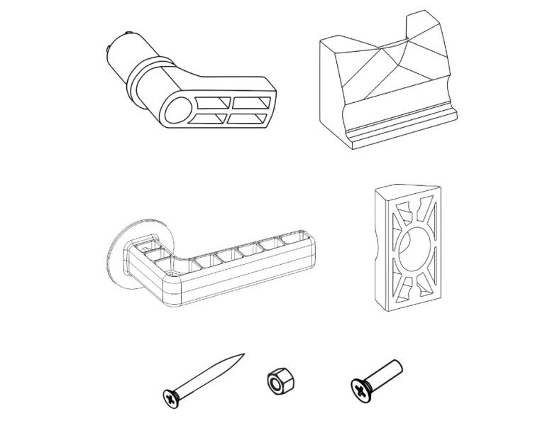 Siltumnīcas rokturis KLASIKA, plastmasas, pelēks