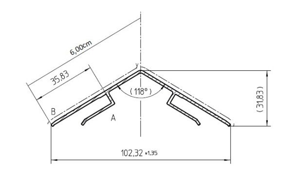 Alumīnija kore 6mm polikarbonātam 2,10m