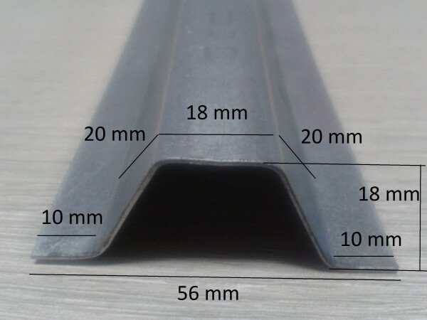 Cinkota tērauda Omega profils 1mm, 2