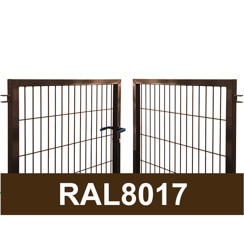 Kvadrātprofilu vārtu vērtnes W4M RAL8017 brūns