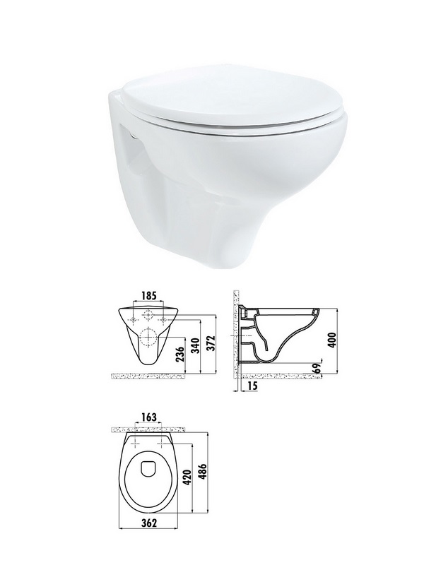 WC poda vāks Soft Close, balts