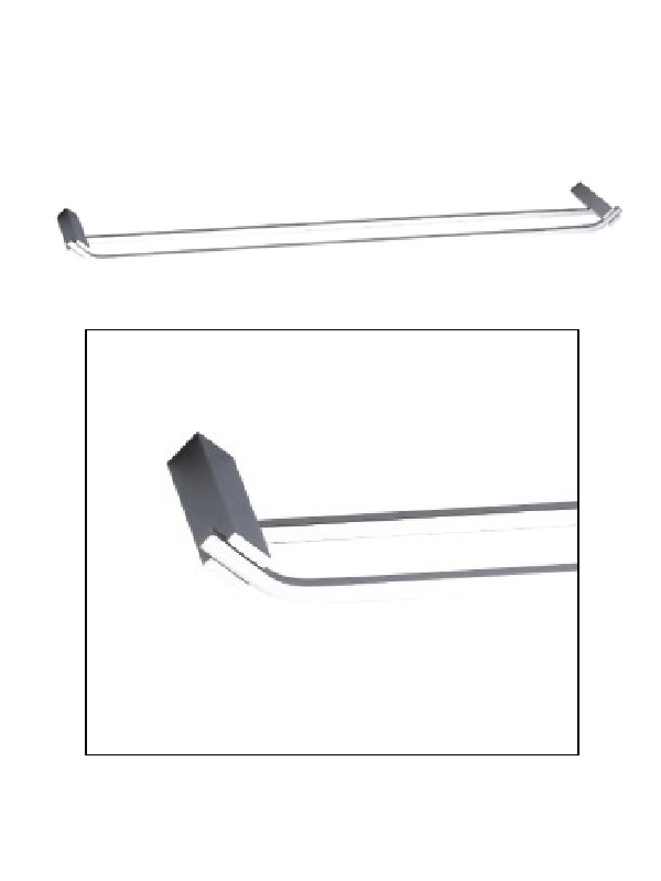 Dvieļu stienis-dubults(60cm) 84724DC, HROMS