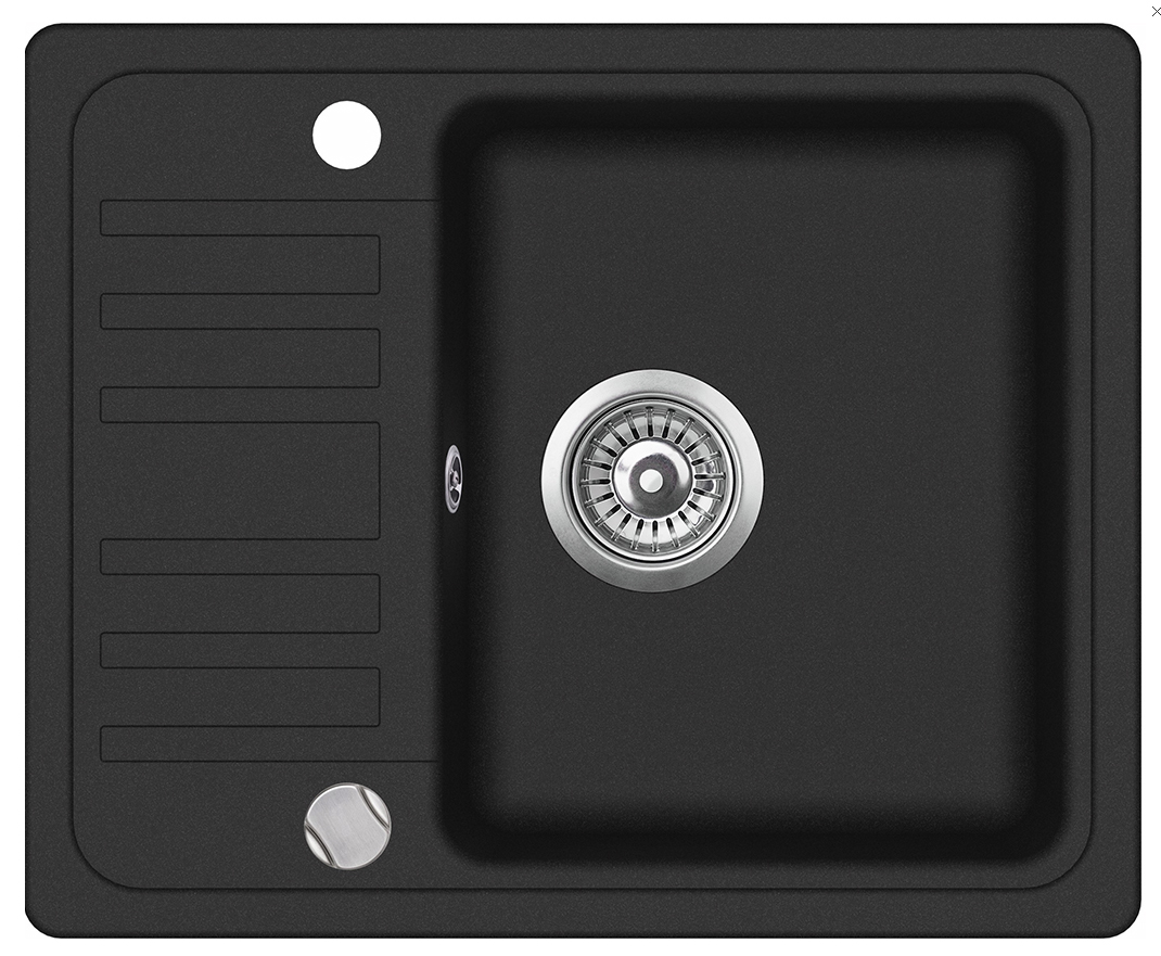 Granīta izlietne 460x575 BLACK METALLIC AUT