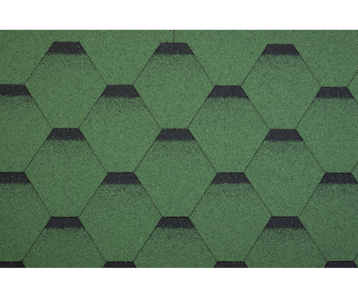 Bitumena dakstiņi STANDARD FORCE HEXAGONAL, Zaļš