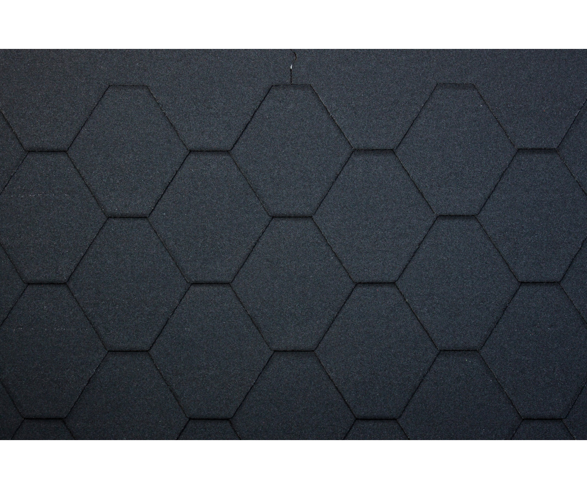 Bitumena dakstiņi STANDARD FORCE HEXAGONAL, Melns