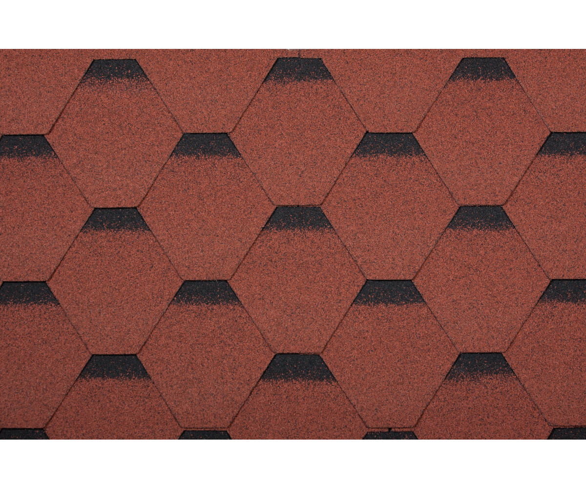 Bitumena dakstiņi STANDARD FORCE HEXAGONAL, Sarkans