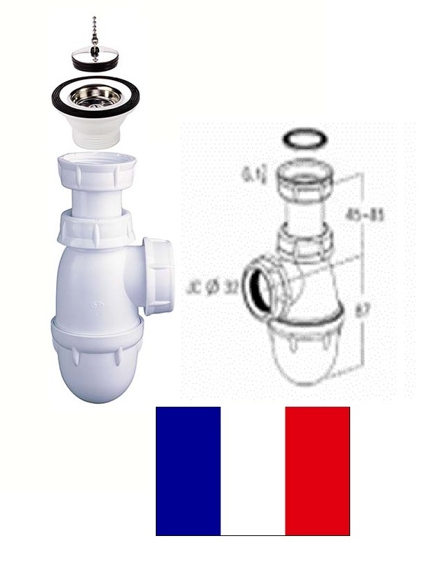 Sifons ar noteci 11/4*x32, 65mm 0201247