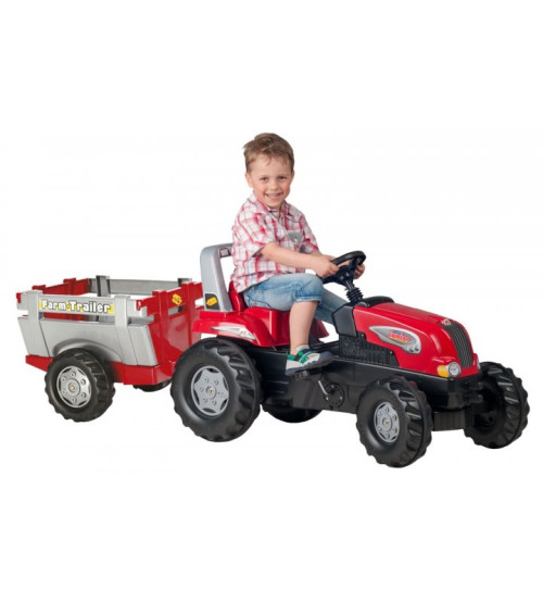 Traktors ar pedāļiem ar piekabi rollyFarmtrac