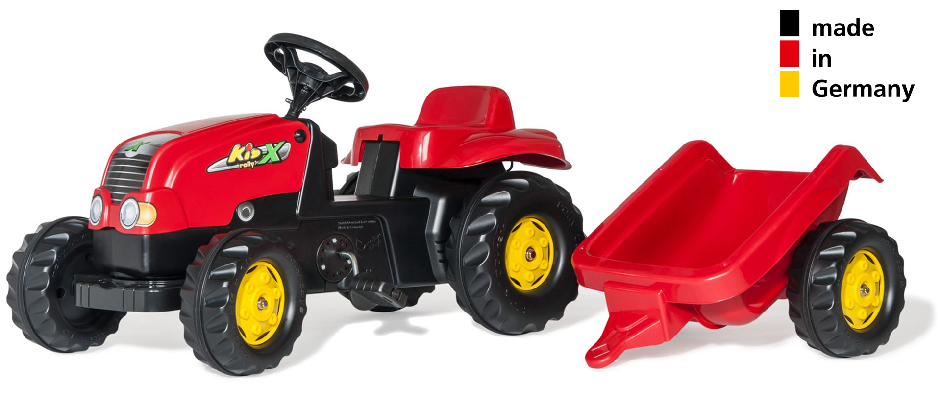 RollyKid-X pedāļu traktors ar piekabi
