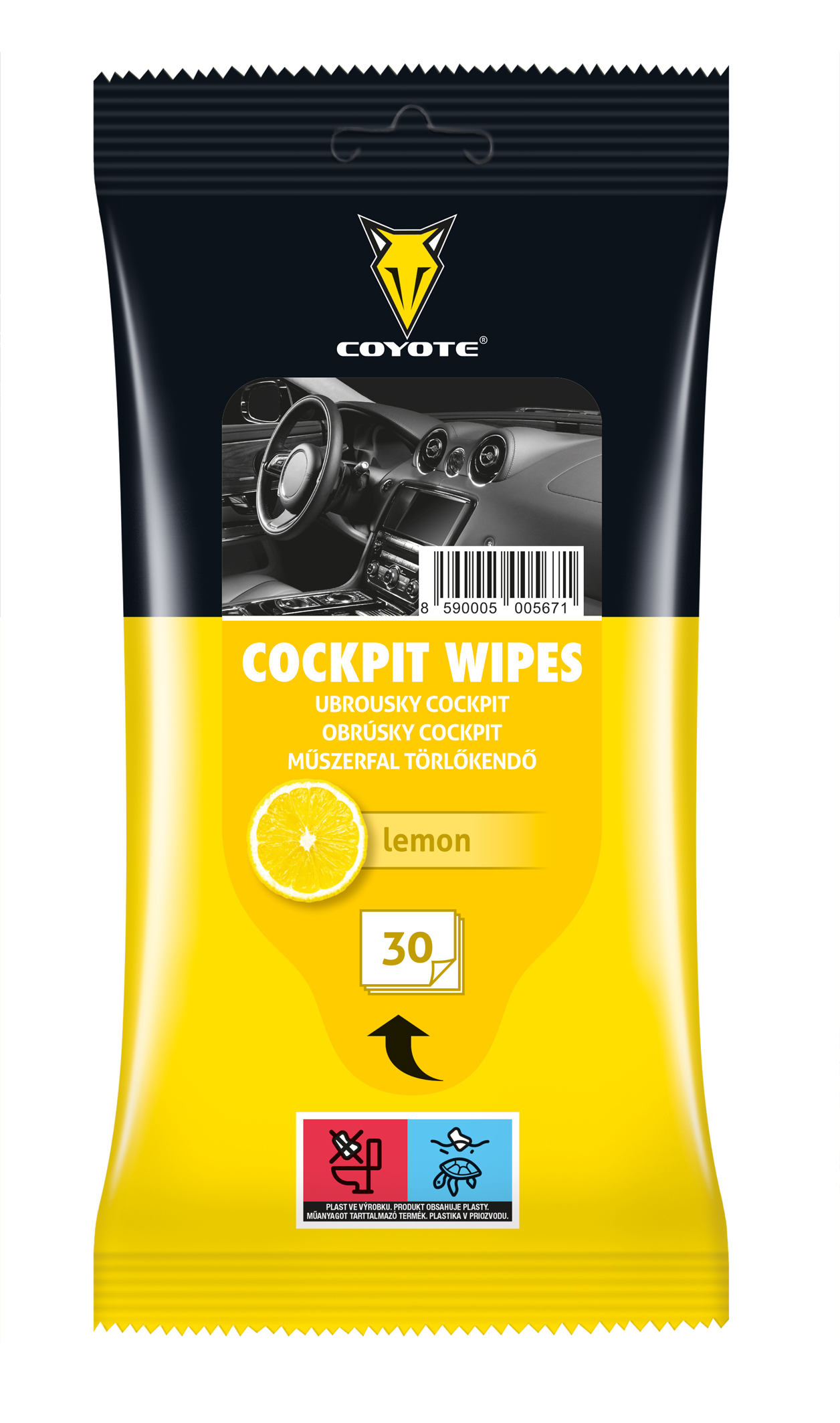 Coyote Paneļa salvetes Citronu 30 gab