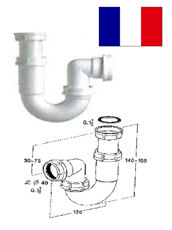 Sifons izlietnei 1.1/2*x40, 204460