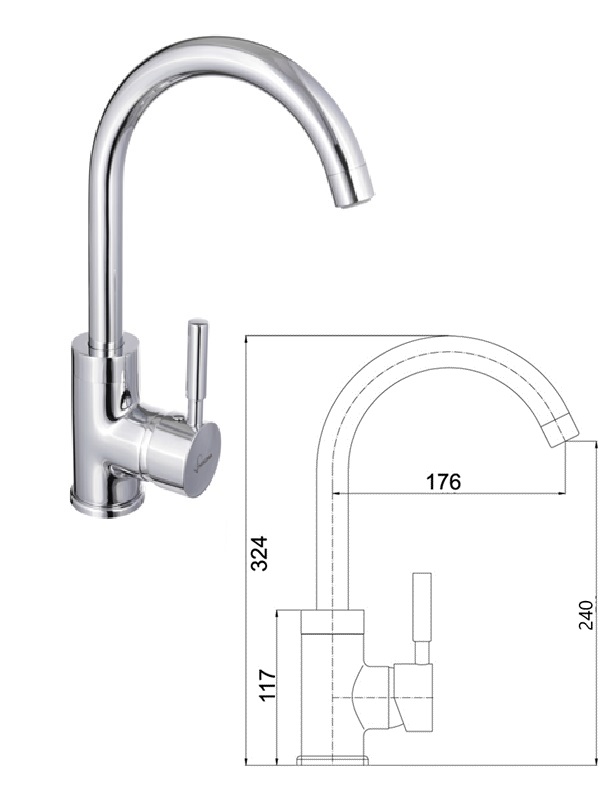 Virtuves izlietnes krāns MG-2055, ABAVA